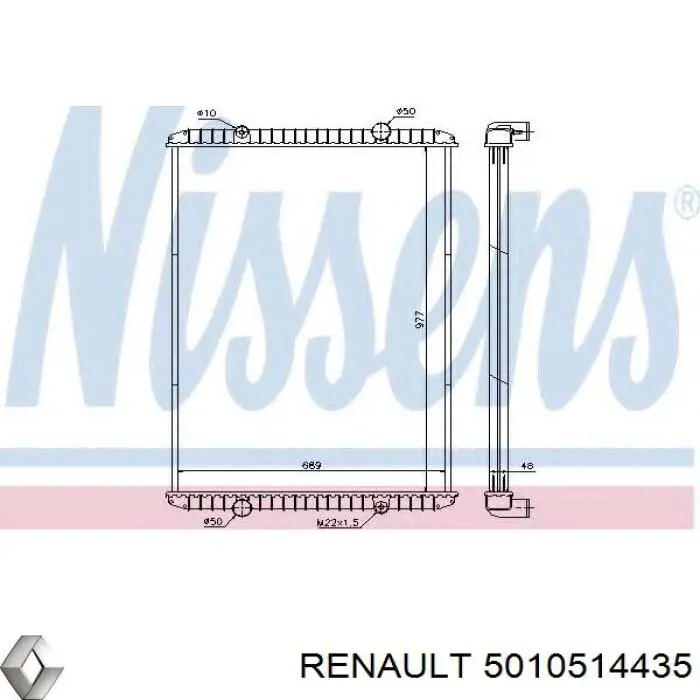 5010514435 Renault (RVI) radiador de esfriamento de motor