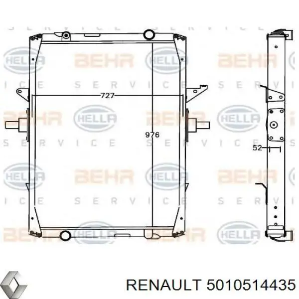 5010514435 Renault (RVI) Радиатор основной