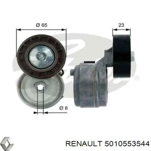 Купить 5010553544 Renault (RVI) Натяжной ролик