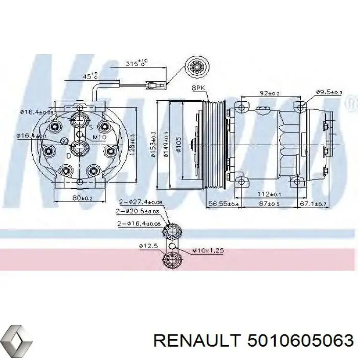 Купить 5010605063 Renault (RVI) Компрессор климатической установки