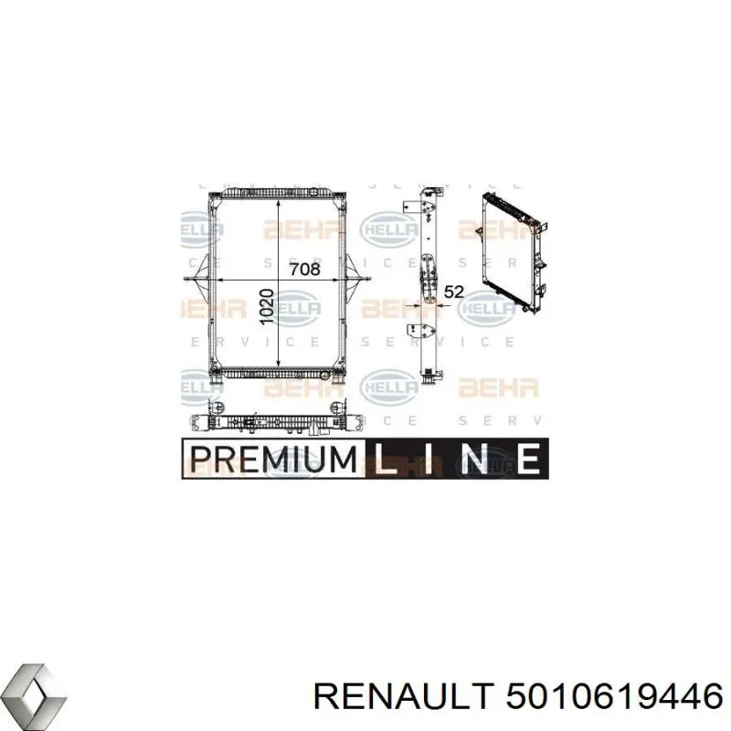 Радиатор 5010619446 Renault (RVI)