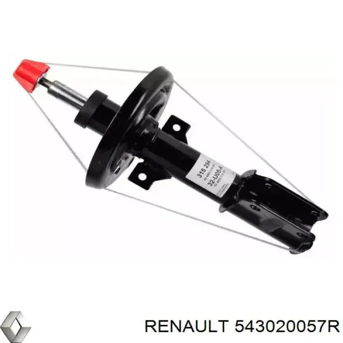 543020057R Renault (RVI) amortecedor dianteiro