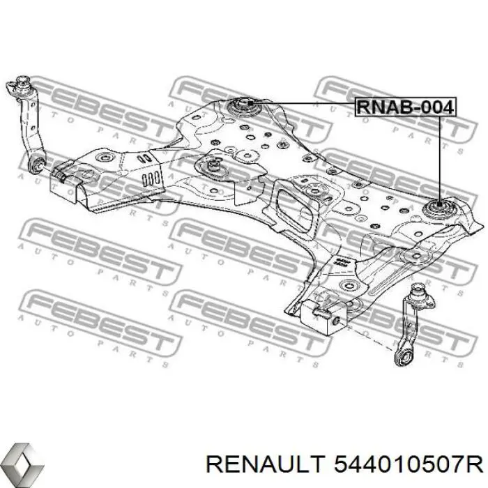 544010507R Renault (RVI) viga de suspensão dianteira (plataforma veicular)