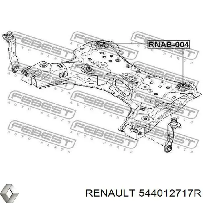 544012717R Renault (RVI) viga de suspensão dianteira (plataforma veicular)