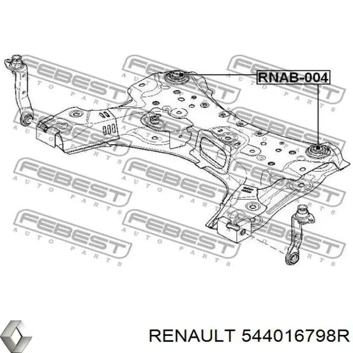 Subchasis delantero soporte motor 544016798R Renault (RVI)