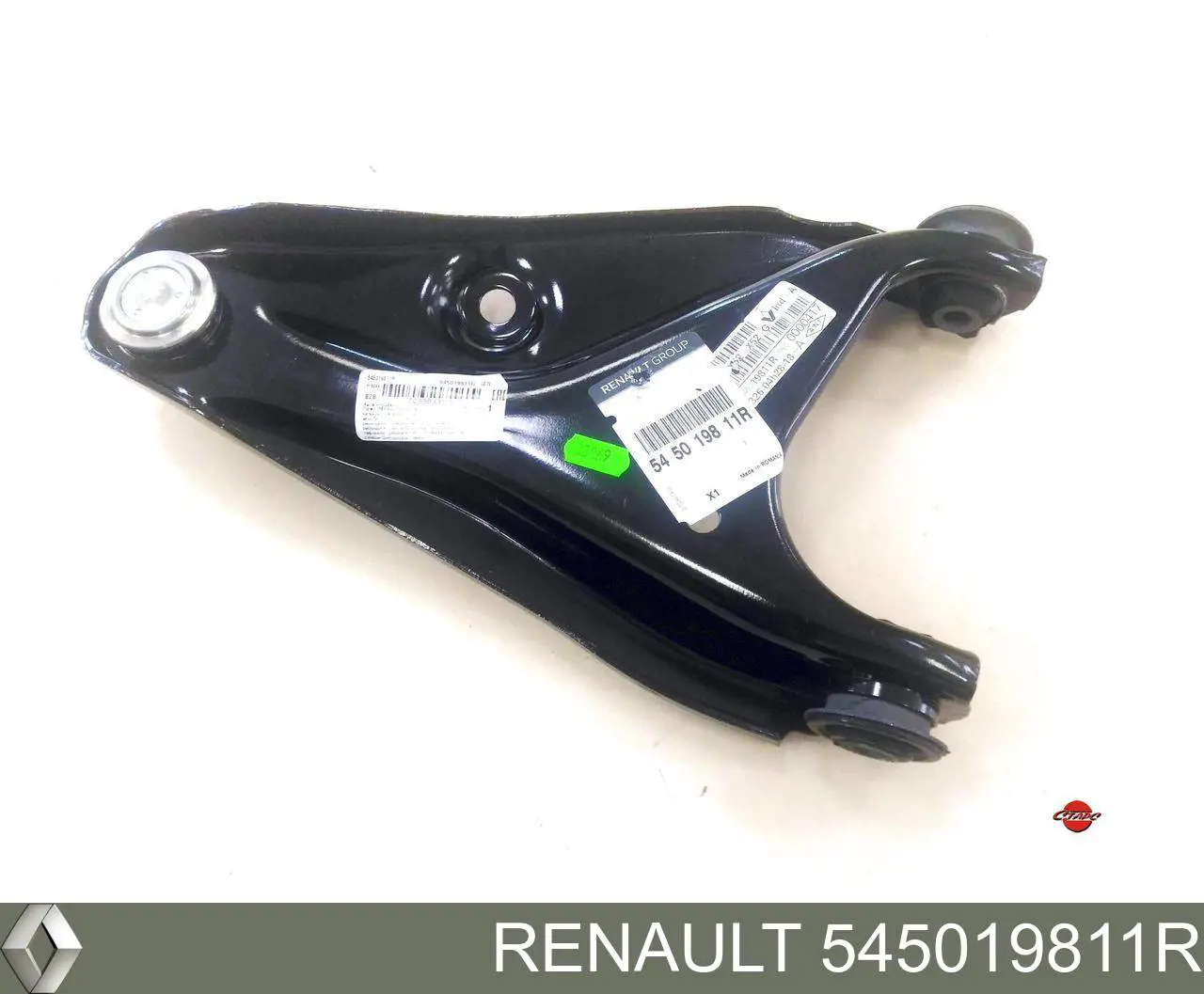 545019811R Renault (RVI) braço oscilante inferior esquerdo de suspensão dianteira