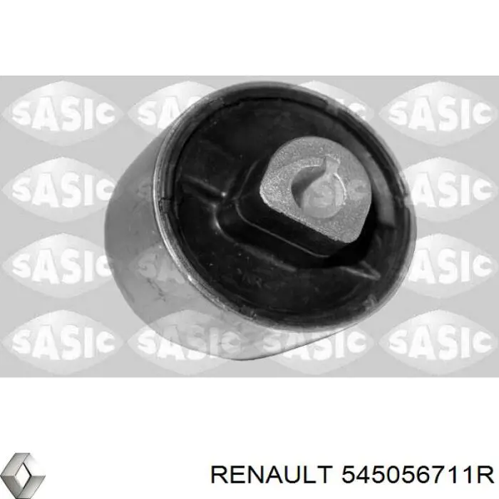 545056711R Renault (RVI) braço oscilante inferior esquerdo de suspensão traseira
