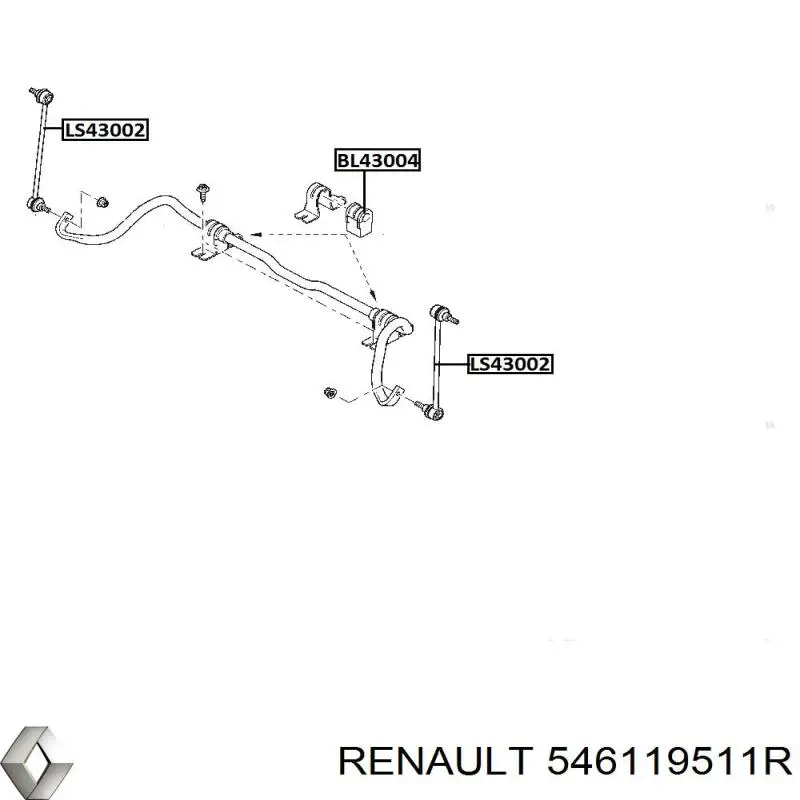 Втулка стабилизатора переднего Renault (RVI) 546119511R