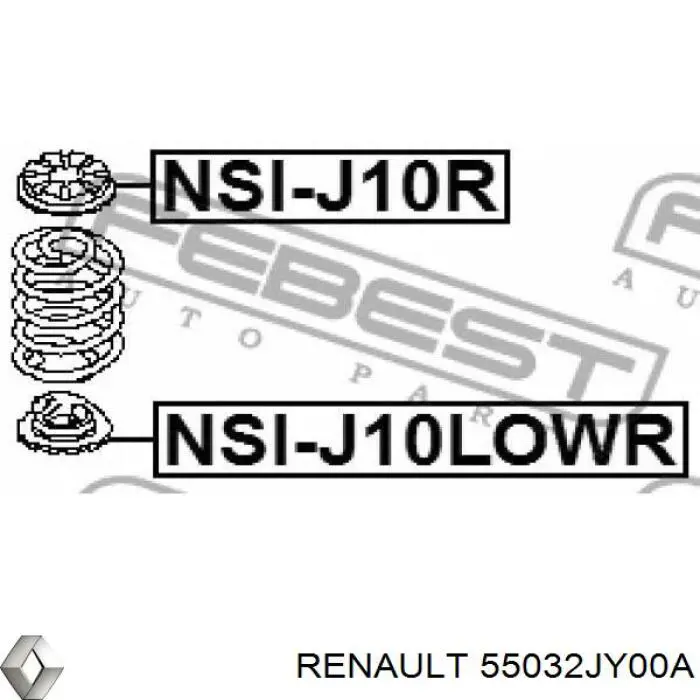 Проставка (резиновое кольцо) пружины задней нижняя Renault (RVI) 55032JY00A цена, от 7.01 USD