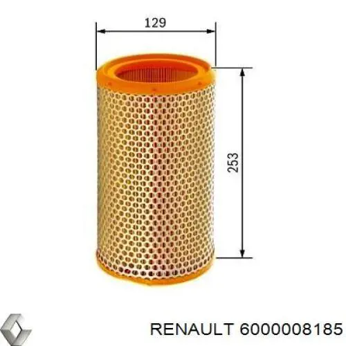 Filtro de aire 6000008185 Renault (RVI)