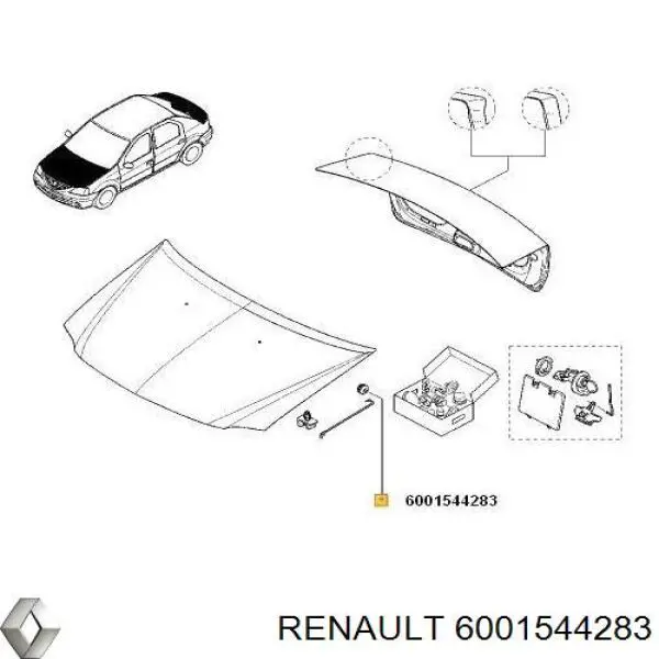 6001544283 Renault (RVI) фиксатор упора капота