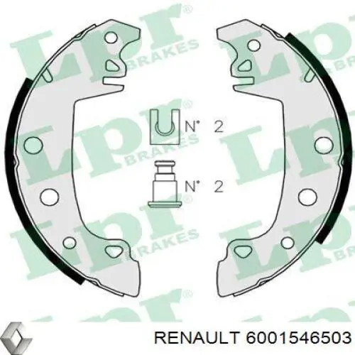 Купить 6001546503 Renault (RVI) Задние барабанные тормозные колодки