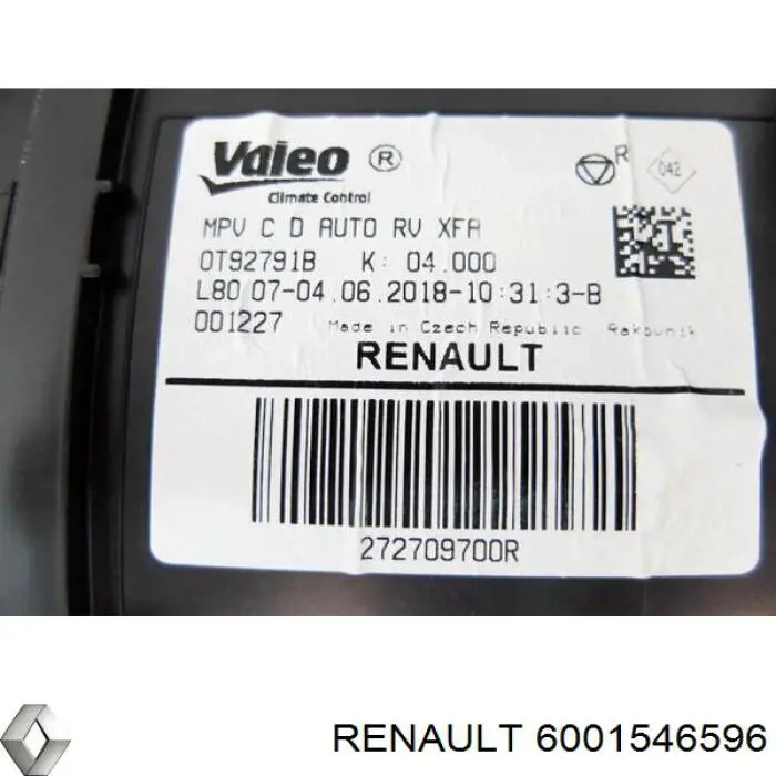 Вентилятор печки 6001546596 Renault (RVI)