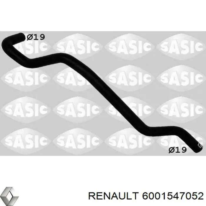 Шланг радиатора отопителя (печки), обратка Renault (RVI) 6001547052