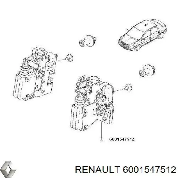 Замок задней двери, правой Renault (RVI) 6001547512 цена, от 16.91 USD