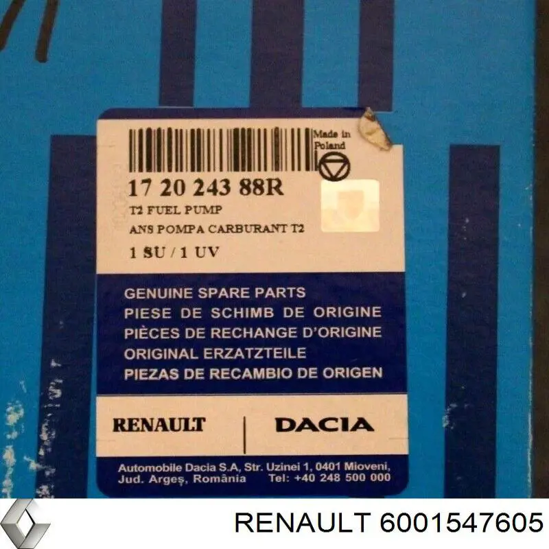 Топливный насос Renault (RVI) 6001547605