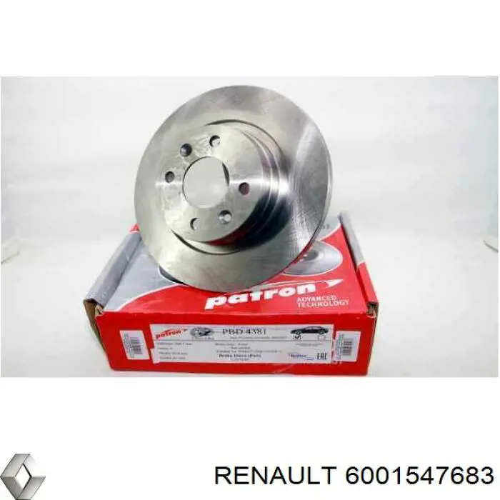 6001547683 Renault (RVI) диск тормозной передний