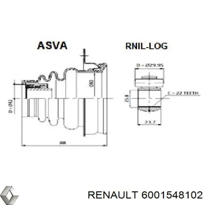 Привод передний левый Renault (RVI) 6001548102 цена, от 61.29 USD