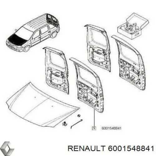 Дверь задняя, левая Renault (RVI) 6001548841 цена, от 63.35 USD