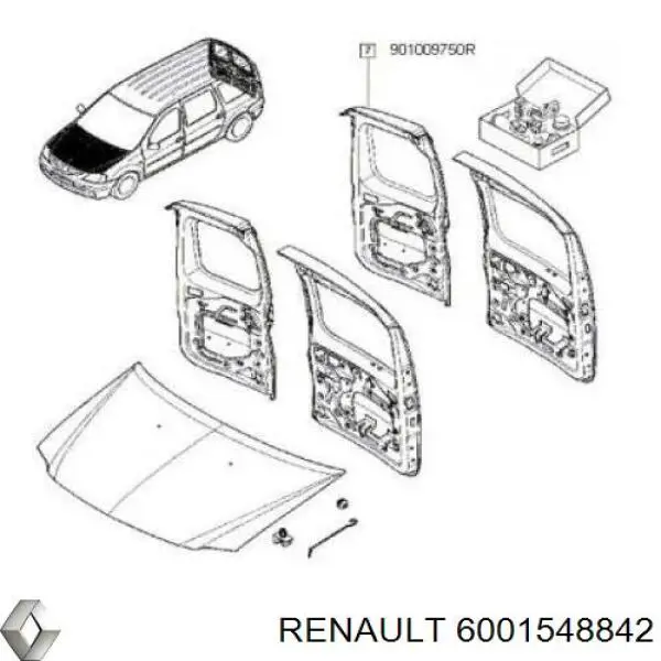6001548842 Renault (RVI) porta traseira direita