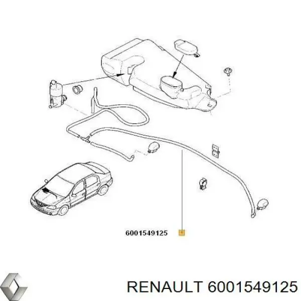 6001549125 Renault (RVI) mangueira de fluido para lavador de pára-brisas