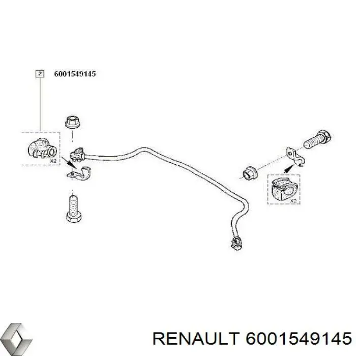 Втулка стабилизатора переднего наружная Renault (RVI) 6001549145 цена, от 1.80 USD