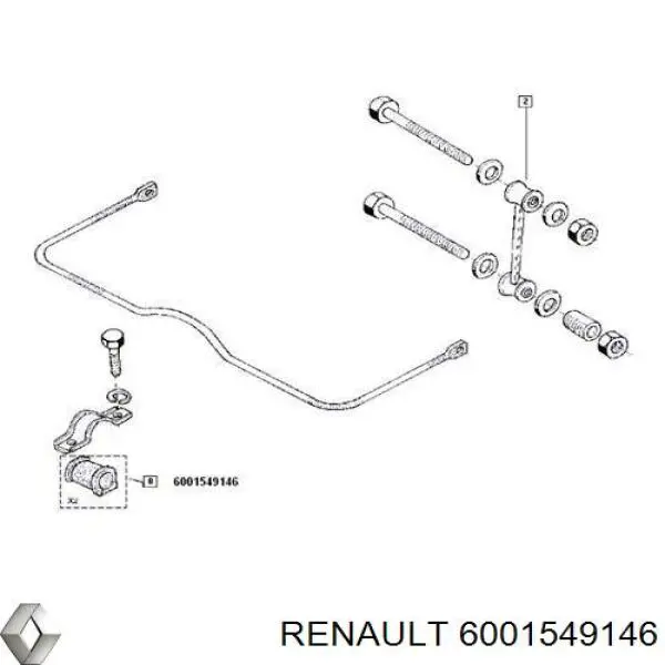 Втулка стабилизатора переднего внутренняя 6001549146 Renault (RVI)