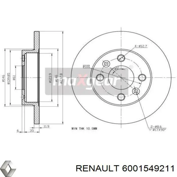 Купить 6001549211 Renault (RVI) Ротор тормозной