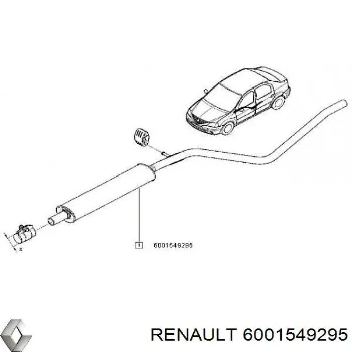 Центральная часть глушителя 6001549295 Renault (RVI)