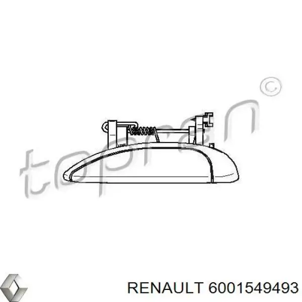 Ручка двери левой наружная передняя/задняя 6001549493 Renault (RVI)