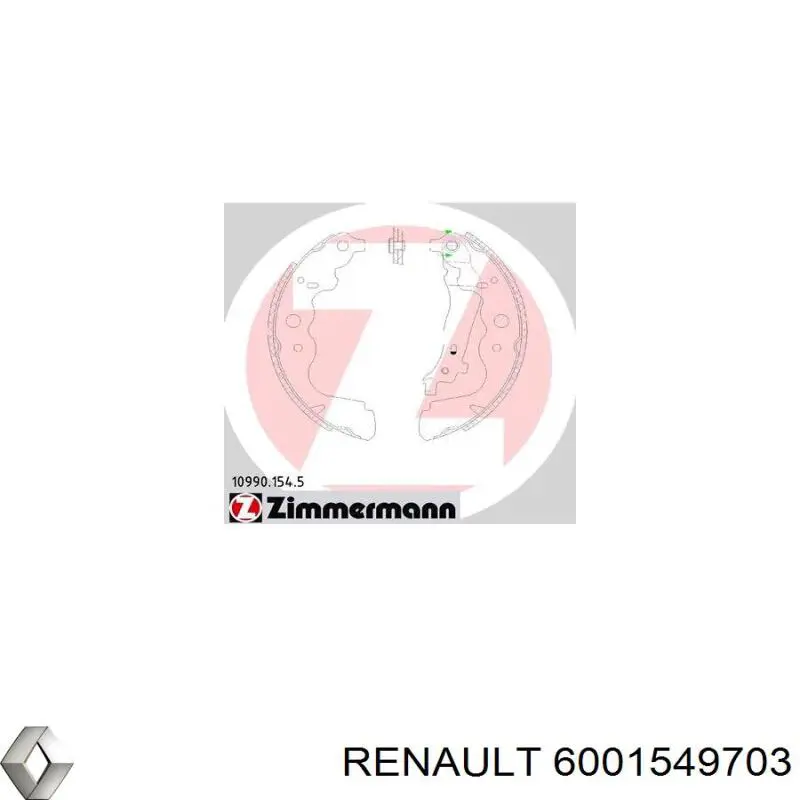 Задние барабанные колодки 6001549703 Renault (RVI)