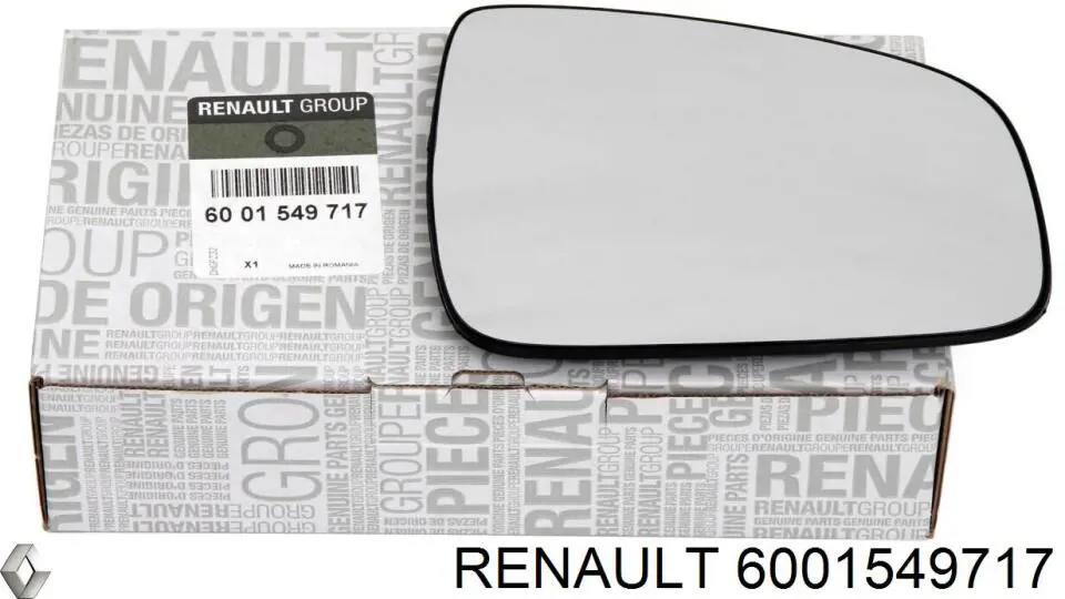 Зеркальный элемент зеркала заднего вида правого Renault (RVI) 6001549717