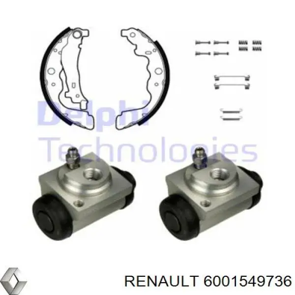 Колодки тормозные задние барабанные, в сборе с цилиндрами, комплект Renault (RVI) 6001549736 цена, от 85.30 USD