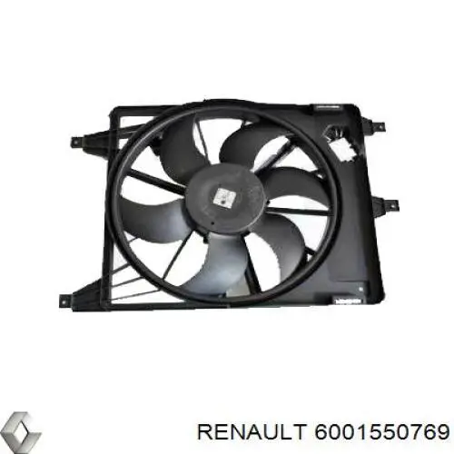 Электровентилятор охлаждения в сборе (мотор+крыльчатка) Renault (RVI) 6001550769