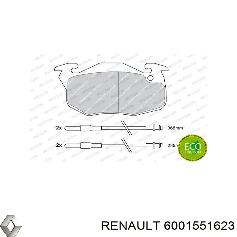 6001551623 Renault (RVI) Колодки передние