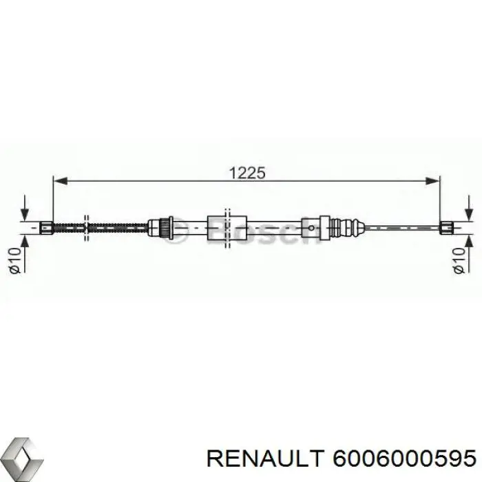 Задний трос ручника 6006000595 Renault (RVI)