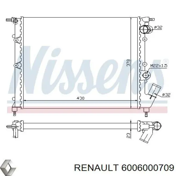 Радиатор 7701047888 Renault (RVI)