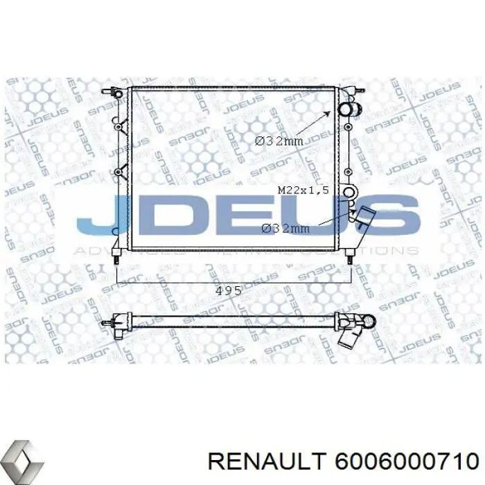 Радиатор охлаждения двигателя Renault (RVI) 6006000710 цена, от 34.19 USD