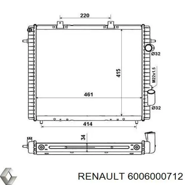 Радиатор 6006000712 Renault (RVI)