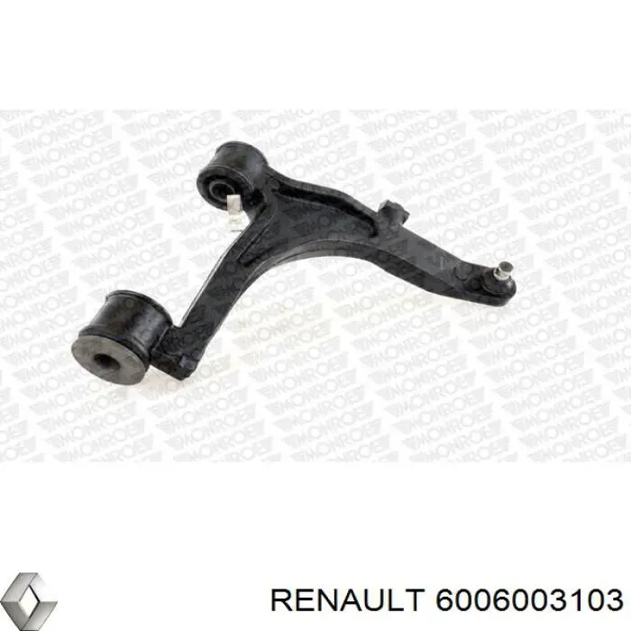 6006003103 Renault (RVI) braço oscilante inferior direito de suspensão dianteira