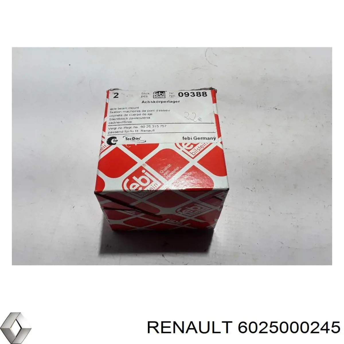 Купить 6025000245 Renault (RVI) Сайлентблок задней балки