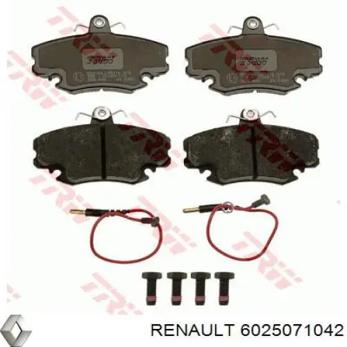Передние тормозные колодки 6025071042 Renault (RVI)