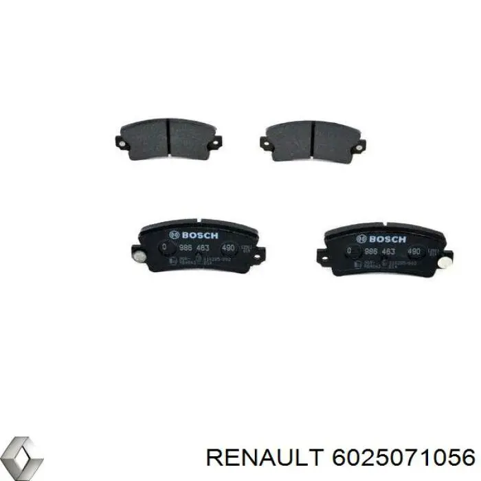 Задние тормозные колодки 6025071056 Renault (RVI)