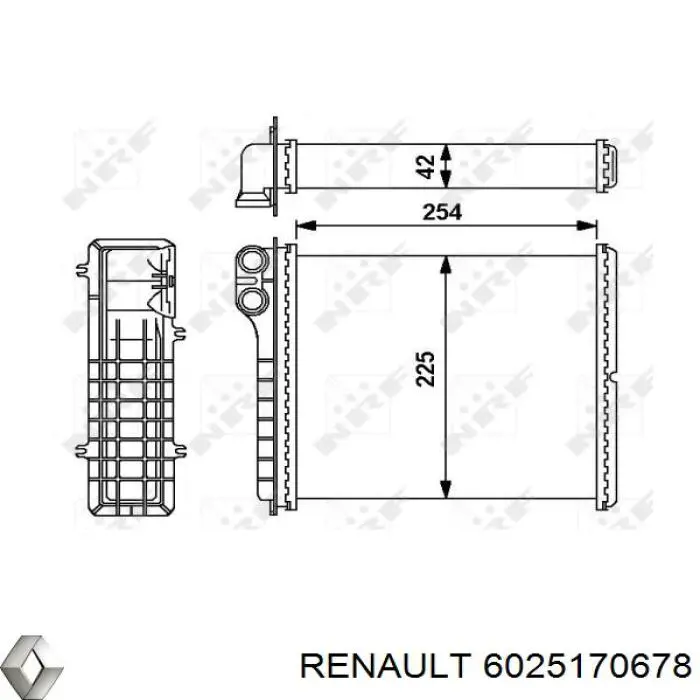 6025170678 Renault (RVI) радиатор печки