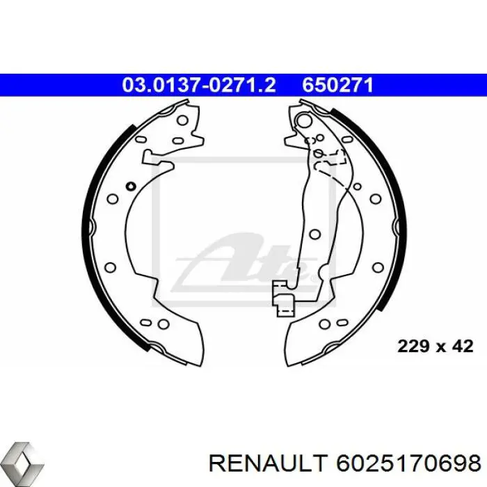 6025170698 Renault (RVI) колодки тормозные задние, барабанные