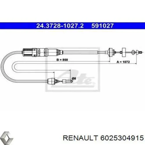 Трос сцепления 6025304915 Renault (RVI)