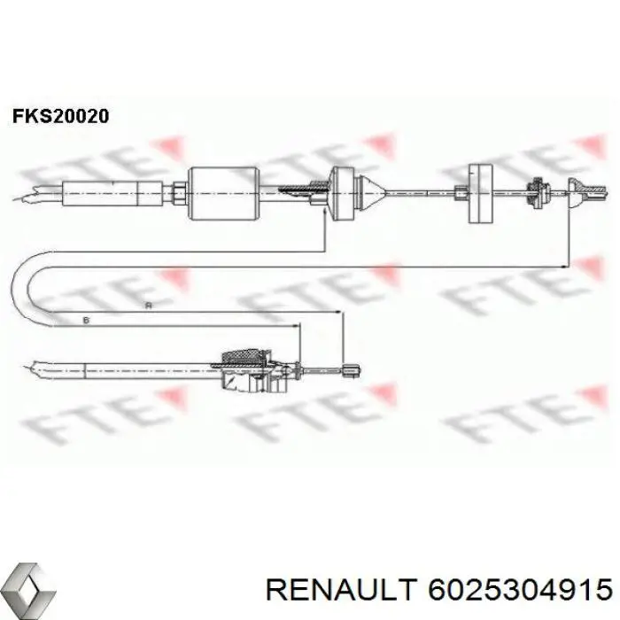 Трос сцепления Renault (RVI) 6025304915 цена, от 26.19 USD