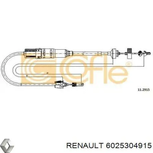 Купить 6025304915 Renault (RVI) Трос сцепления