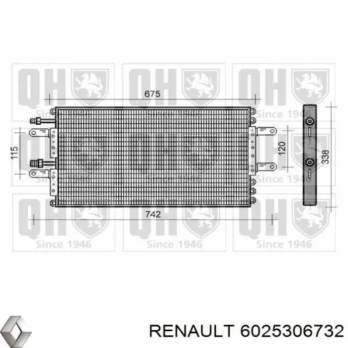 Конденсатор кондиционера Renault (RVI) 6025306732 цена, от 214.69 USD
