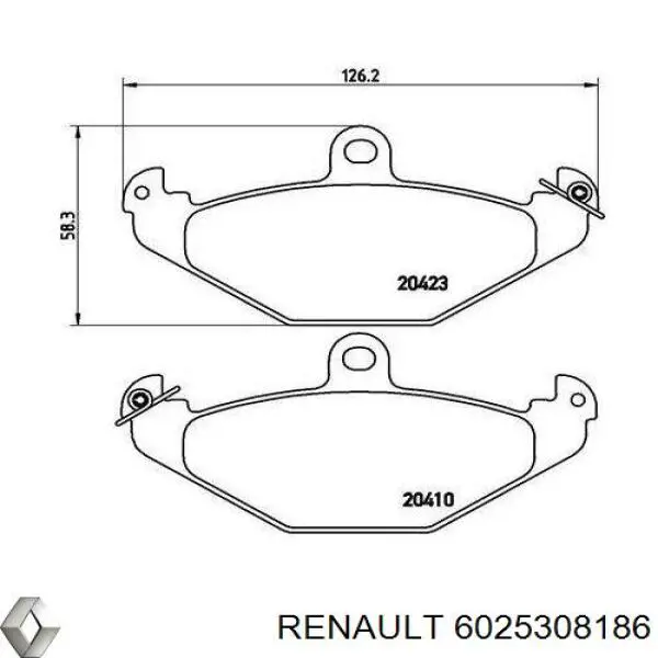 6025308186 Renault (RVI) колодки тормозные задние дисковые